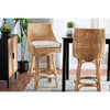bali & pari Bella Modern Bohemian Natural Brown Rattan Bar Stool WHI-Bella-Rattan-BS