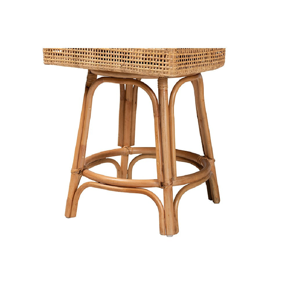 bali & pari Bella Modern Bohemian Natural Brown Rattan Counter Stool WHI-Bella-Rattan-CS