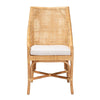 bali & pari Bella Modern Bohemian Natural Brown Rattan Dining Chair WHI-Bella-Rattan-DC