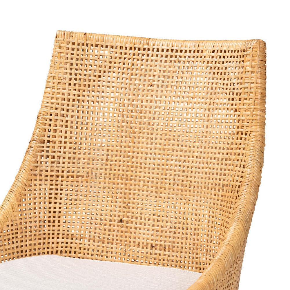 bali & pari Bella Modern Bohemian Natural Brown Rattan Dining Chair WHI-Bella-Rattan-DC