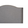 Baxton Studio Benjamin Modern and Contemporary Grey Fabric Upholstered Twin Size Arched Bed with Nail Heads WHI-Benjamin-Twin-Grey