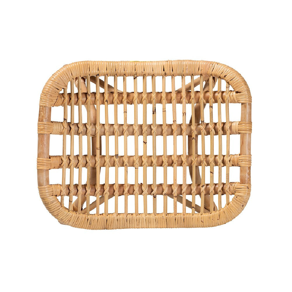 bali & pari Bernardo Modern Bohemian Natural Brown Rattan Ottoman WHI-Bernardo-Rattan-Otto