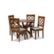 Baxton Studio Beth Modern and Contemporary Grey Fabric Upholstered and Walnut Brown Finished Wood 5-Piece Dining Set