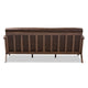 Baxton Studio Bianca Mid-Century Modern Walnut Wood Dark Brown Distressed Faux Leather 3-Seater Sofa WHI-Bianca-Dark-Brown-Walnut-Brown-SF