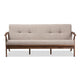 Baxton Studio Bianca Mid-Century Modern Walnut Wood Light Grey Fabric Tufted 3-Seater Sofa WHI-Bianca-Light-Grey-Walnut-Brown-SF