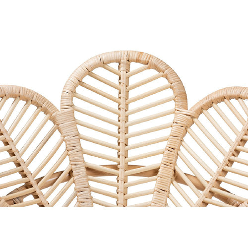 bali & pari Bianca Modern Bohemian Natural Brown Rattan Flower Chair