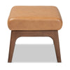 Baxton Studio Bianca Mid-Century Modern Walnut Brown Finished Wood and Tan Faux Leather Effect Ottoman WHI-Bianca-Tan-Walnut-Brown-Otto