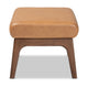 Baxton Studio Bianca Mid-Century Modern Walnut Brown Finished Wood and Tan Faux Leather Effect Ottoman WHI-Bianca-Tan-Walnut-Brown-Otto