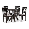 Baxton Studio Branca Modern and Contemporary Grey Fabric Upholstered and Dark Brown Finished Wood 5-Piece Dining Set