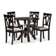 Baxton Studio Branca Modern and Contemporary Grey Fabric Upholstered and Dark Brown Finished Wood 5-Piece Dining Set