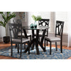 Baxton Studio Branca Modern and Contemporary Grey Fabric Upholstered and Dark Brown Finished Wood 5-Piece Dining Set