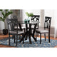 Baxton Studio Branca Modern and Contemporary Grey Fabric Upholstered and Dark Brown Finished Wood 5-Piece Dining Set