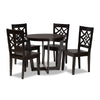Baxton Studio Brava Modern and Contemporary Dark Brown Finished Wood 5-Piece Dining Set