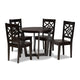 Baxton Studio Brava Modern and Contemporary Dark Brown Finished Wood 5-Piece Dining Set