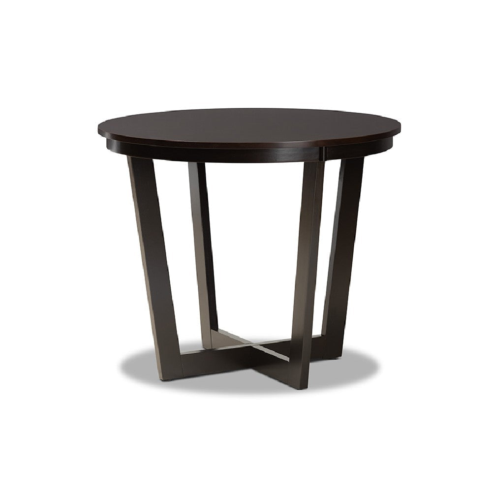 Baxton Studio Brava Modern and Contemporary Dark Brown Finished Wood 5-Piece Dining Set
