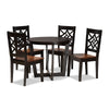 Baxton Studio Brava Modern and Contemporary Two-Tone Dark Brown and Walnut Brown Finished Wood 5-Piece Dining Set