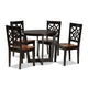 Baxton Studio Brava Modern and Contemporary Two-Tone Dark Brown and Walnut Brown Finished Wood 5-Piece Dining Set