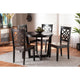 Baxton Studio Brava Modern and Contemporary Two-Tone Dark Brown and Walnut Brown Finished Wood 5-Piece Dining Set