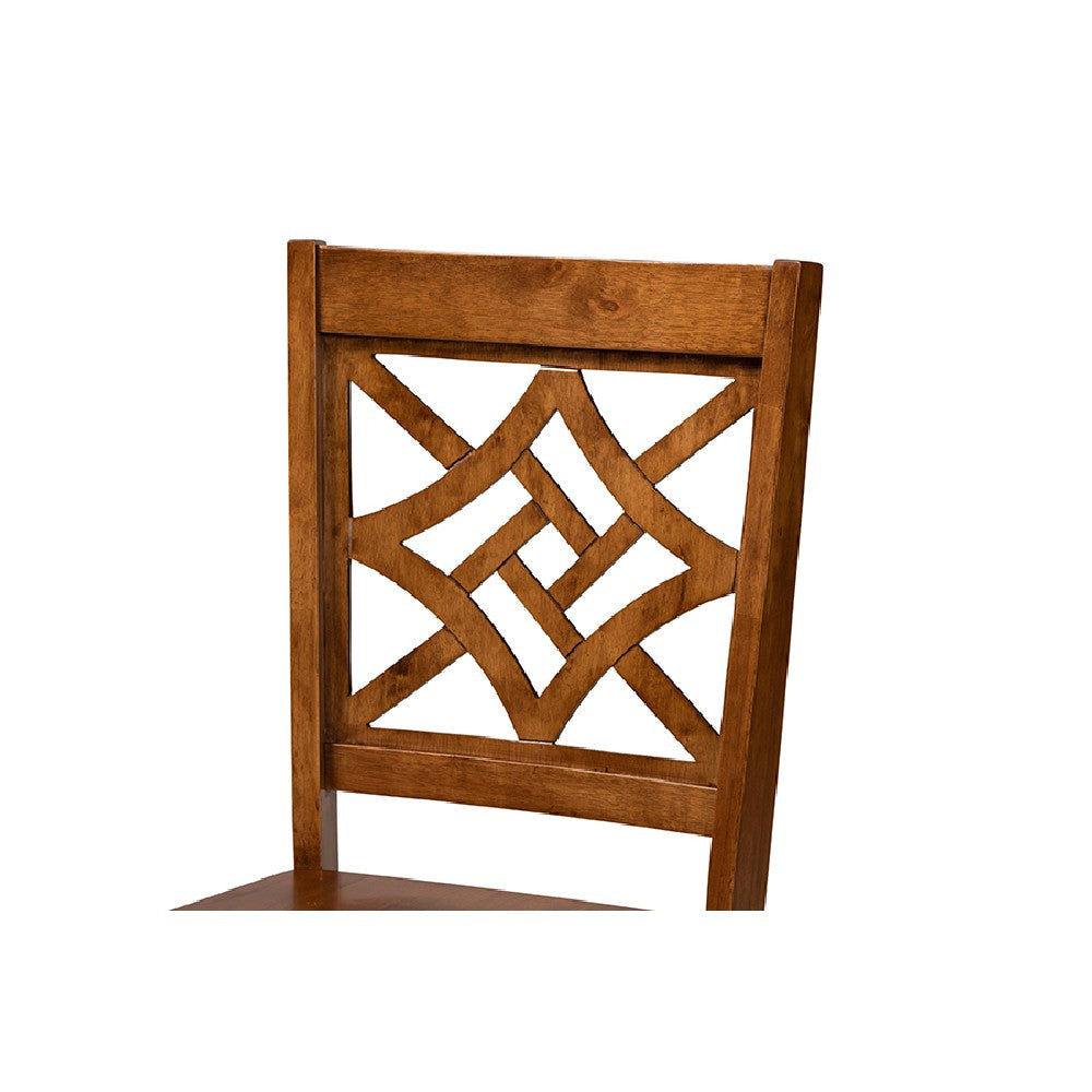 Baxton Studio Brava Modern and Contemporary Walnut Brown Finished Wood 5-Piece Dining Set