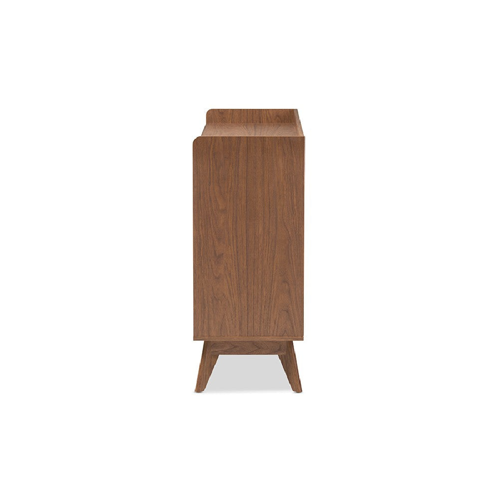 Baxton Studio Brighton Mid-Century Modern White and Walnut Wood 6-Drawer Storage Dresser WHI-Brighton-Walnut-White-6DW-Chest