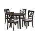 Baxton Studio Brooke Modern Grey Fabric and Dark Brown Finished Wood 5-Piece Dining Set