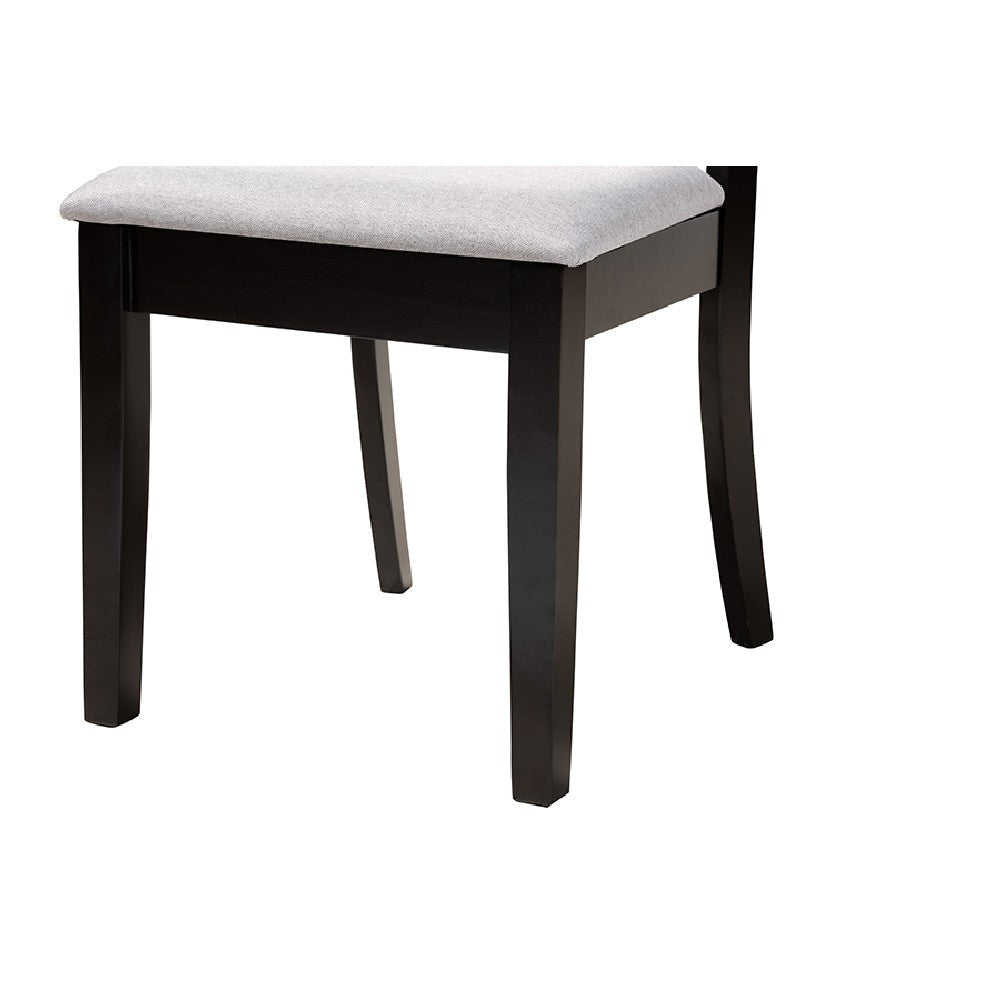 Baxton Studio Brooke Modern Grey Fabric and Dark Brown Finished Wood 5-Piece Dining Set