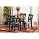 Baxton Studio Brooke Modern Grey Fabric and Dark Brown Finished Wood 5-Piece Dining Set