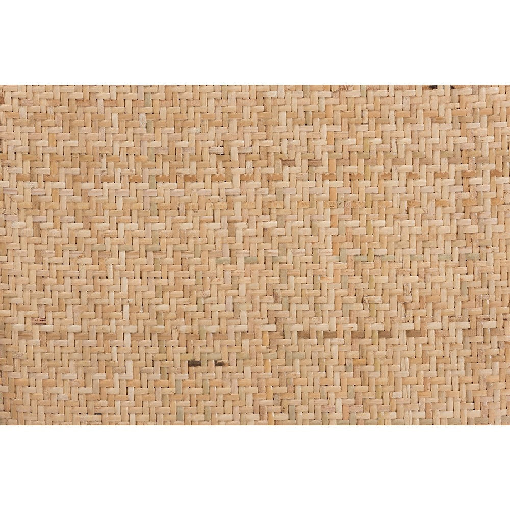 Baxton Studio Garold Mid-Century Modern Brown Woven Rattan and Black Wood 2-Piece Cane Dining Chair Set WHI-C19-Black-Beechwood/Rattan-DC