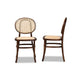 Baxton Studio Garold Mid-Century Modern Brown Woven Rattan and Walnut Brown Wood 2-Piece Cane Dining Chair Set