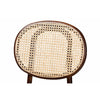 Baxton Studio Garold Mid-Century Modern Brown Woven Rattan and Walnut Brown Wood 2-Piece Cane Dining Chair Set