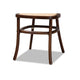 Baxton Studio Garold Mid-Century Modern Brown Woven Rattan and Walnut Brown Wood 2-Piece Cane Dining Chair Set