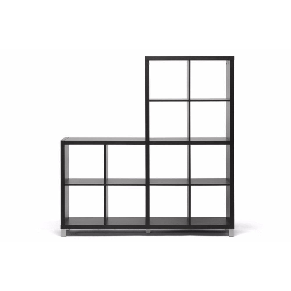 Baxton Studio Sunna Dark Brown Modern Cube Shelving Unit