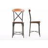 Baxton Studio Broxburn Light Brown Wood & Metal Bar Stool (Set of 2) WHI-CDC222-PP2
