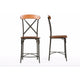Baxton Studio Broxburn Light Brown Wood & Metal Bar Stool (Set of 2) WHI-CDC222-PP2