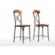 Baxton Studio Broxburn Light Brown Wood & Metal Bar Stool (Set of 2)