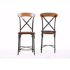 Baxton Studio Broxburn Light Brown Wood & Metal Bar Stool (Set of 2) WHI-CDC222-PP2