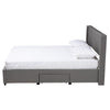 Baxton Studio Coronado Mid-Century Modern Transitional Grey Fabric Full Size 3-Drawer Storage Platform Bed