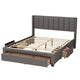 Baxton Studio Coronado Mid-Century Modern Transitional Grey Fabric Full Size 3-Drawer Storage Platform Bed