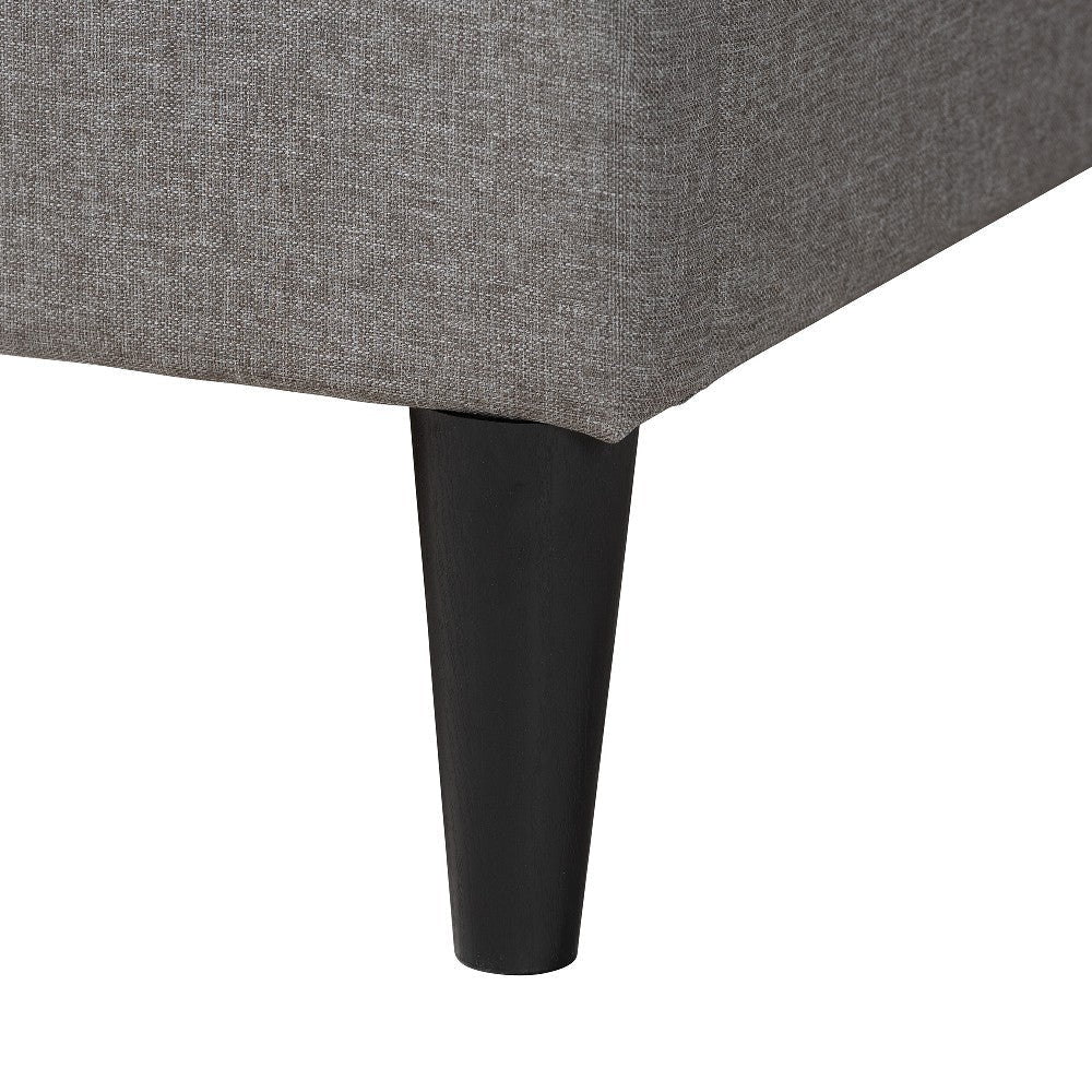 Baxton Studio Casol Mid-Century Modern Transitional Grey Fabric Upholstered Full Size Platform Bed