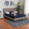 Baxton Studio Casol Mid-Century Modern Transitional Grey Fabric Upholstered Full Size Platform Bed