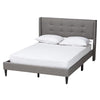 Baxton Studio Casol Mid-Century Modern Transitional Grey Fabric Upholstered Full Size Platform Bed