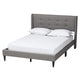 Baxton Studio Casol Mid-Century Modern Transitional Grey Fabric Upholstered Full Size Platform Bed