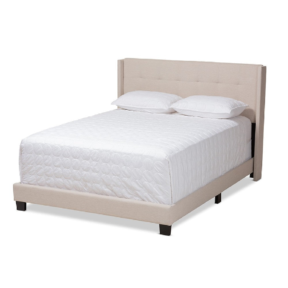 Baxton Studio Lisette Modern and Contemporary Beige Fabric Upholstered King Size Bed