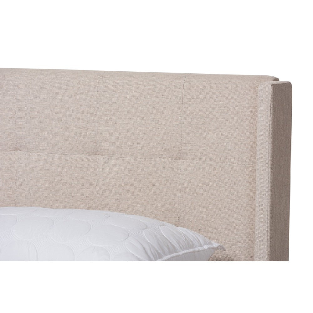 Baxton Studio Lisette Modern and Contemporary Beige Fabric Upholstered King Size Bed
