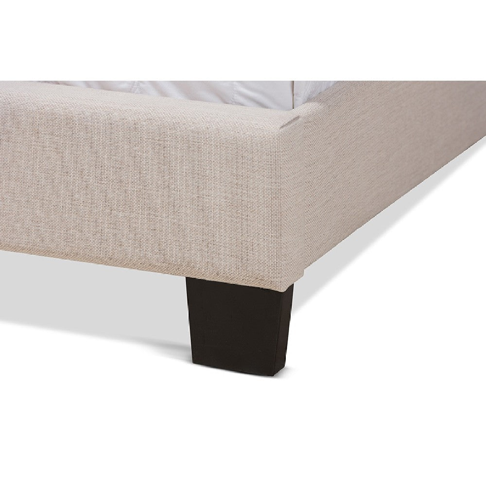 Baxton Studio Lisette Modern and Contemporary Beige Fabric Upholstered King Size Bed