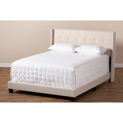 Baxton Studio Lisette Modern and Contemporary Beige Fabric Upholstered King Size Bed