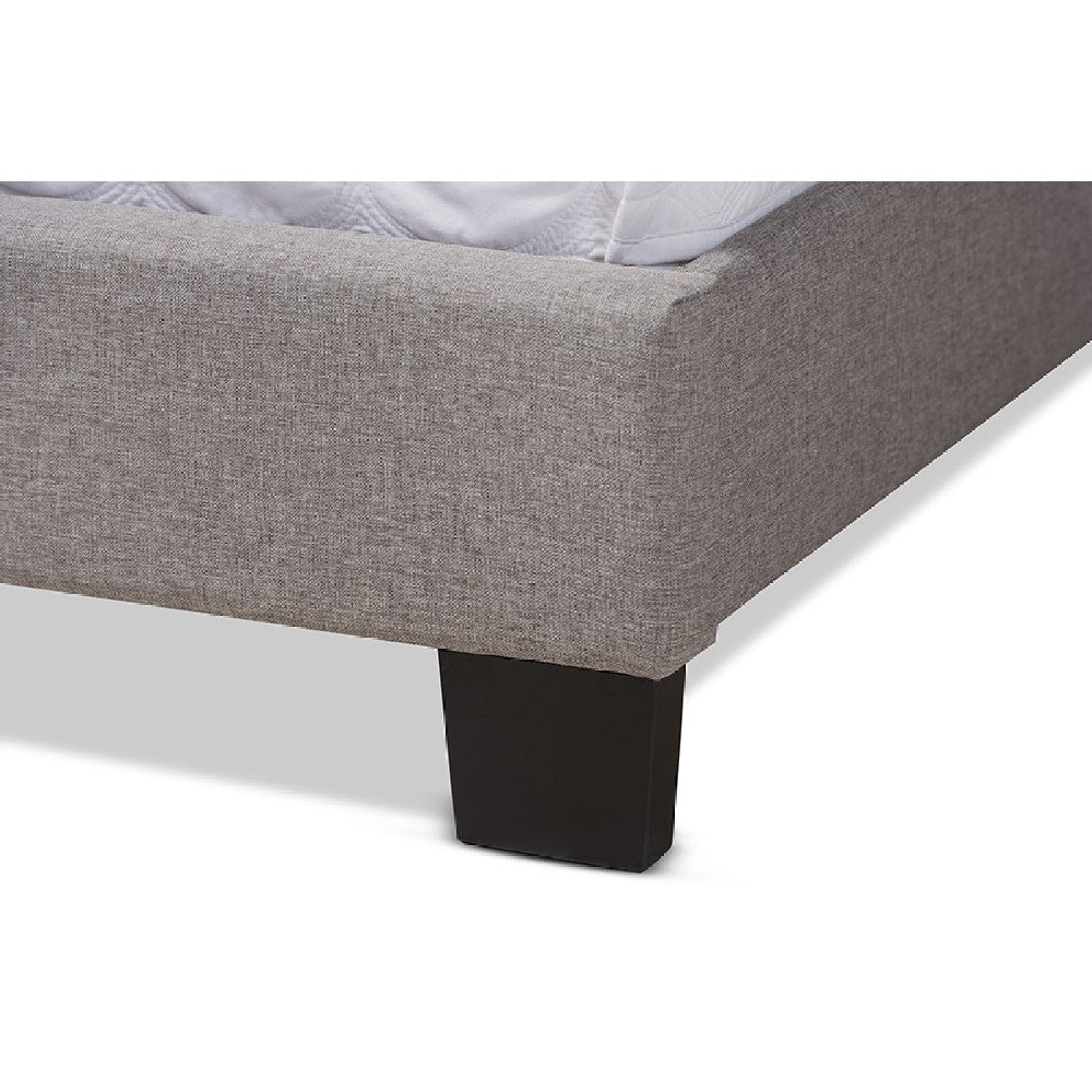 Baxton Studio Lisette Modern and Contemporary Grey Fabric Upholstered King Size Bed