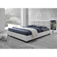 Baxton Studio Vivaldi Modern and Contemporary White Faux Leather Padded Platform Base Full Size Bed Frame
