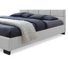 Baxton Studio Vivaldi Modern and Contemporary White Faux Leather Padded Platform Base Queen Size Bed Frame
