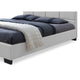 Baxton Studio Vivaldi Modern and Contemporary White Faux Leather Padded Platform Base Queen Size Bed Frame